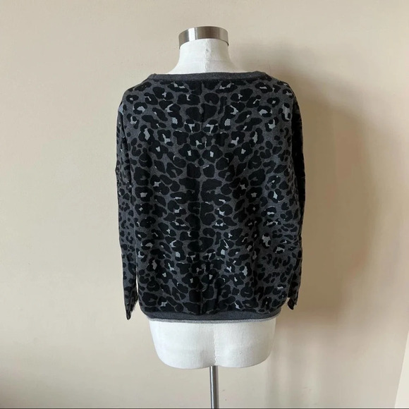 Maje Daleo Cotton Leopard Print Pullover Sweatshirt Size S 7875 - Picture 5 of 9